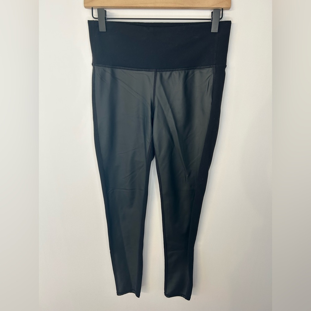 Athleta Gleam Tight 2.0 Leggings, Size Small, Black Faux Leather Front - Picture 3 of 7